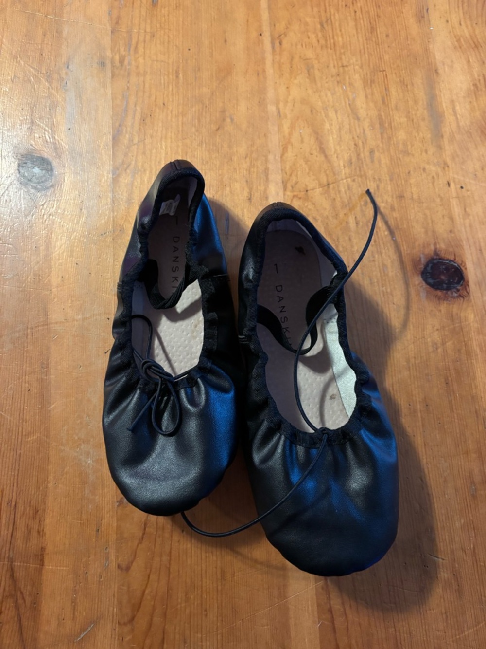 Dansko Kids Black Leather Ballet Slip-On Flats